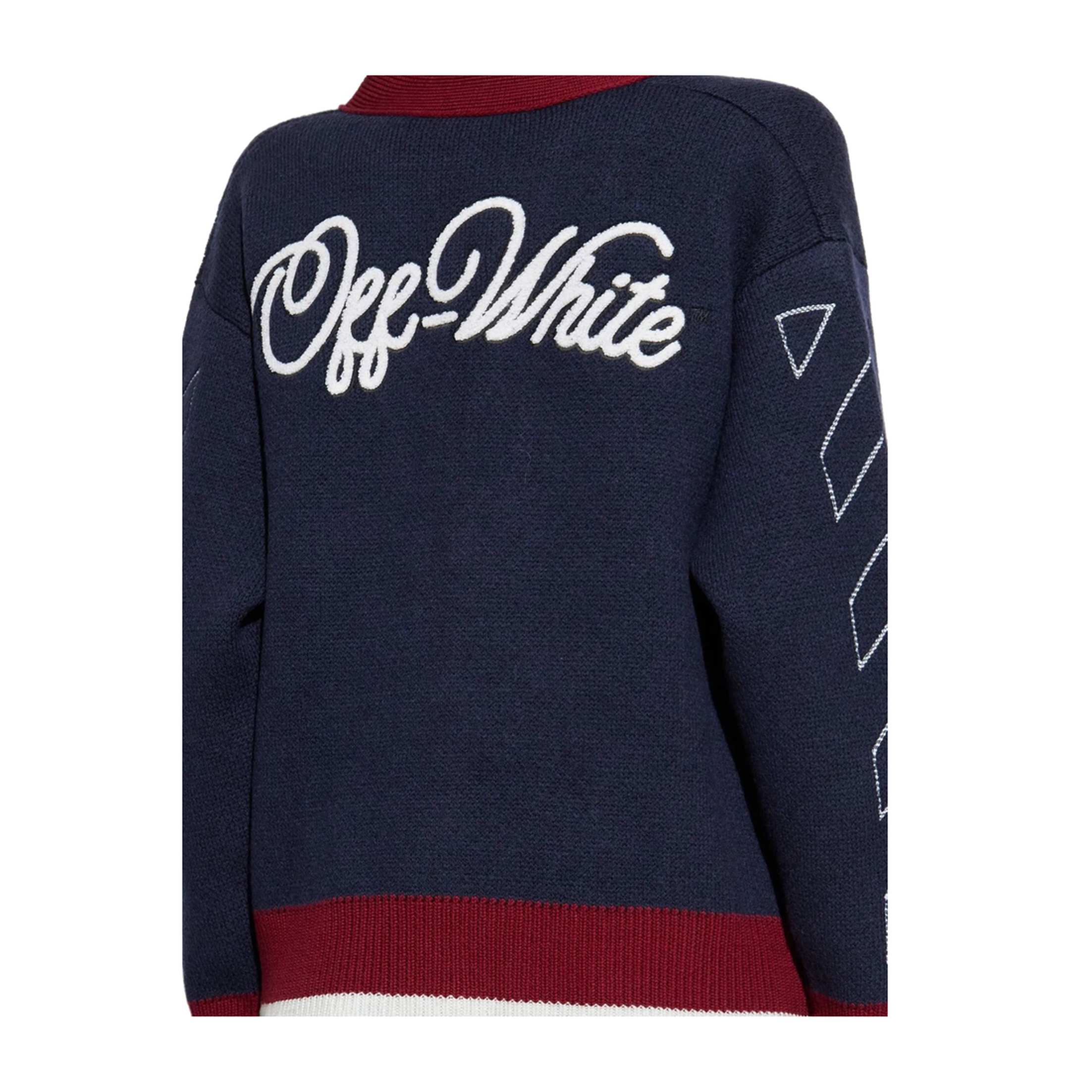 Jacquard Knit Varsity Cardigan