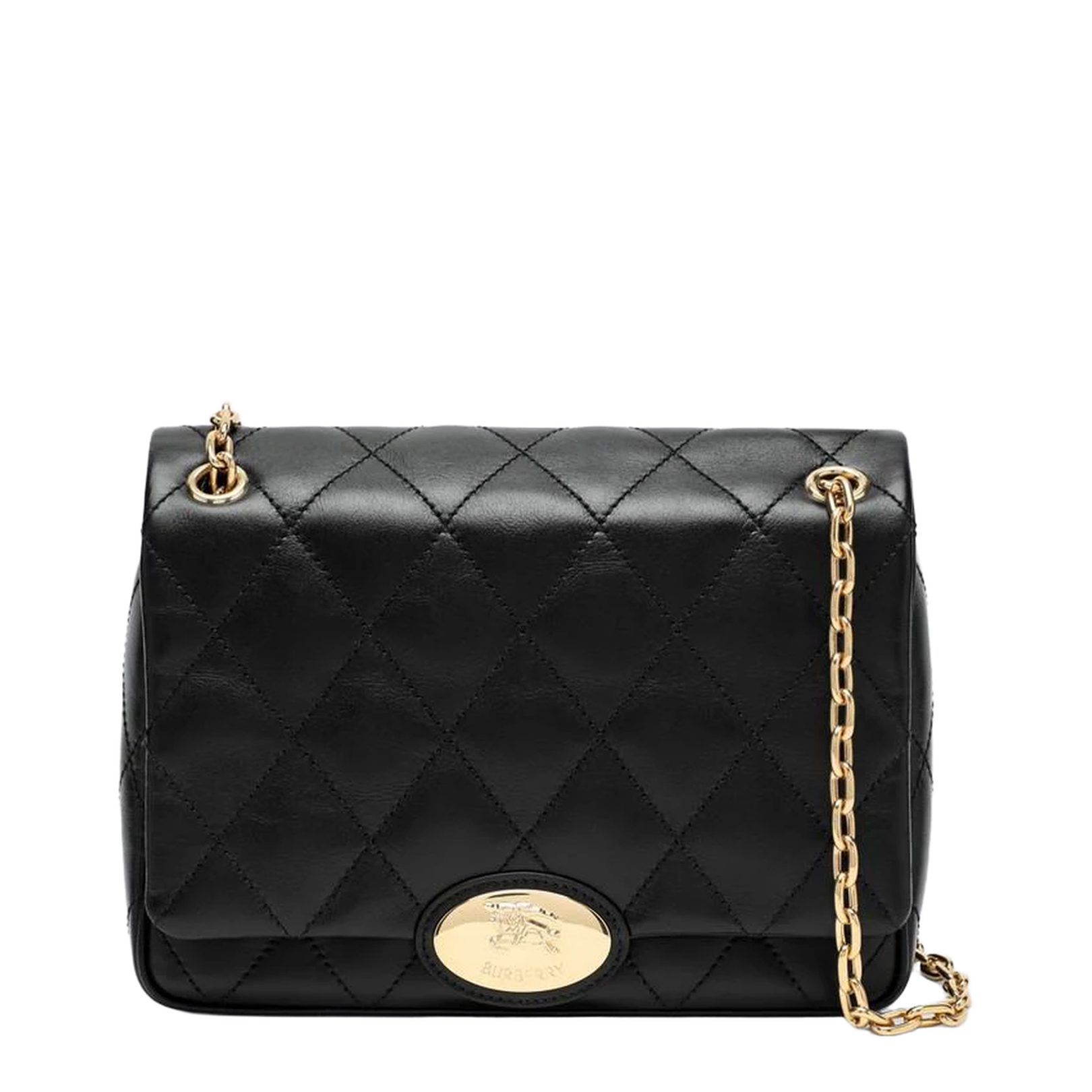 Large Shoulder Bag in Quilted Black Leather