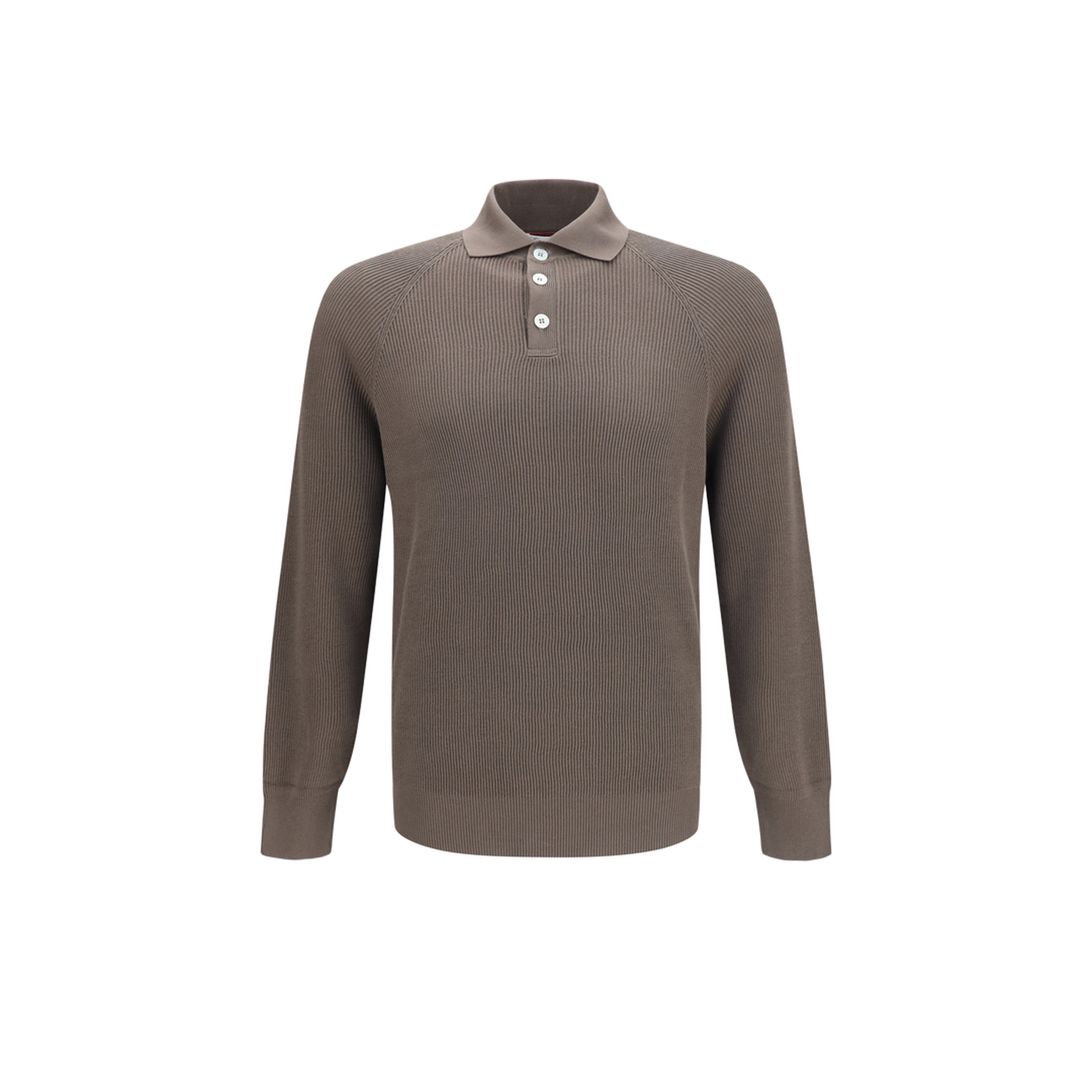 MAYFEYR - Brunello Cucinelli - Long-Sleeve Knit Polo Shirt - M29400105