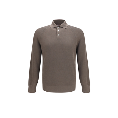 MAYFEYR - Brunello Cucinelli - Long-Sleeve Knit Polo Shirt - M29400105