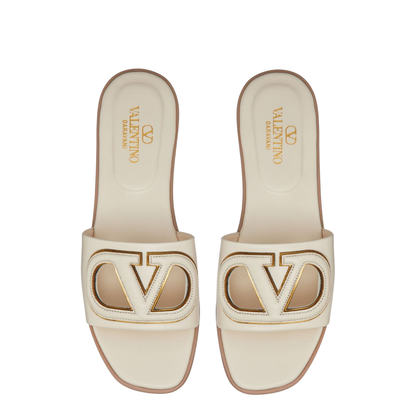 VLogo Cut-Out Leather Sandals