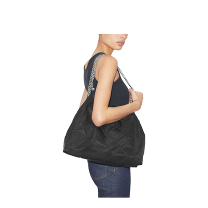 Fleming Nylon Hobo Bag - Black