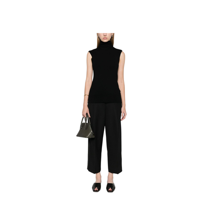 Wool Blend Pleated Trousers