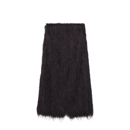 MAYFEYR - Dries Van Noten - Dark Purple Midi Skirt With Fringes - 108603038402