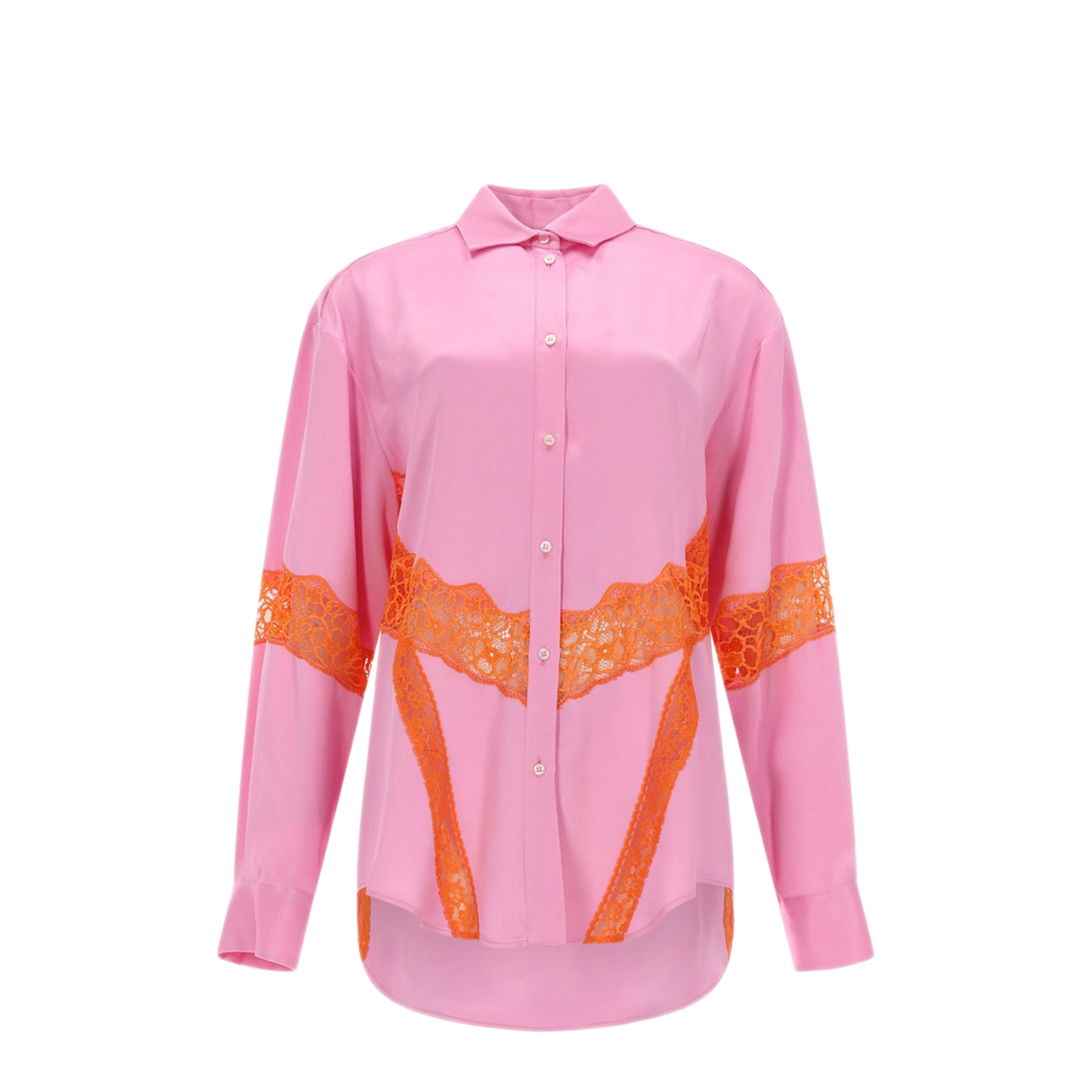 MAYFEYR - MSGM - Shirt With Lace Inserts - 4041MDE2326710312