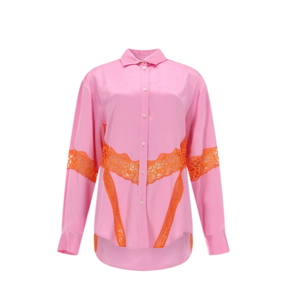 MAYFEYR - MSGM - Shirt With Lace Inserts - 4041MDE2326710312