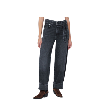 MAYFEYR - Agolde - Jeans Cuffer Taper Grey Washed Effect - A2701817ARNE
