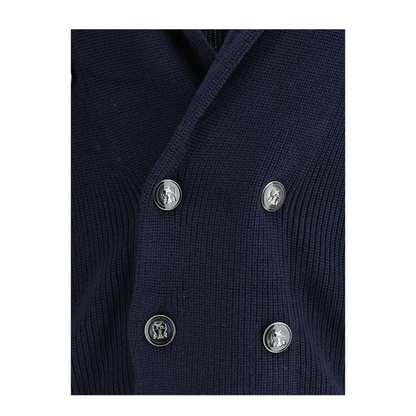 Men's Shawl Collar Cardigan Navy Blue