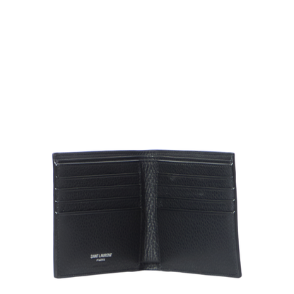 Tiny Cassandre East/West Wallet in Grained Leather (Black)