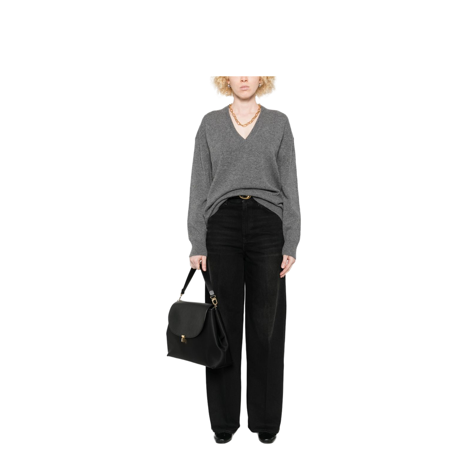 Wide-leg denim jeans