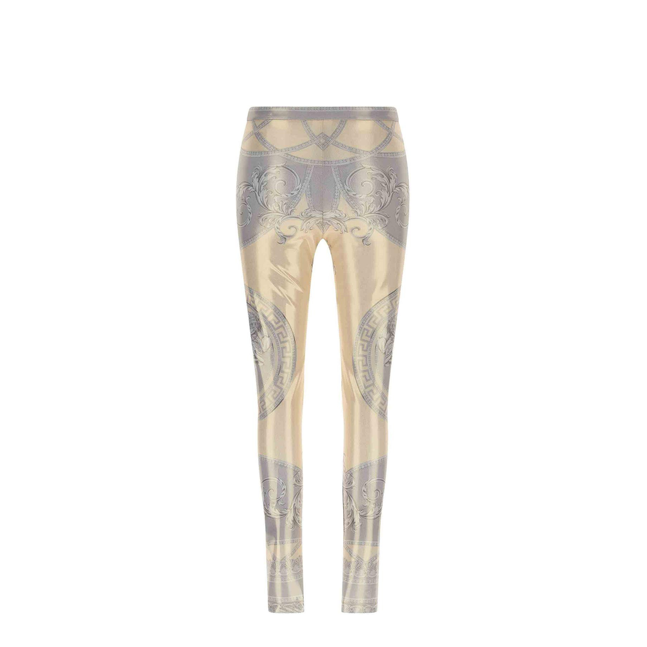 Baroque-print Leggings - Yellow