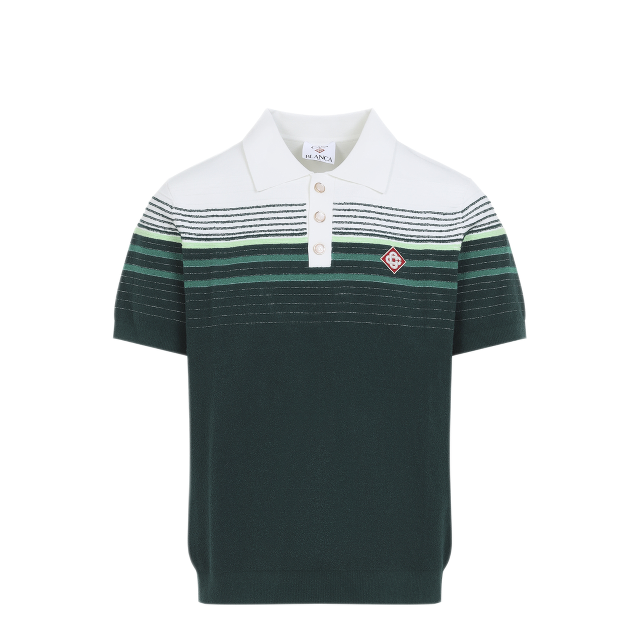 MAYFEYR - Casablanca - Boucle Stripe Knitted Polo - MPF26KW142201WHITE