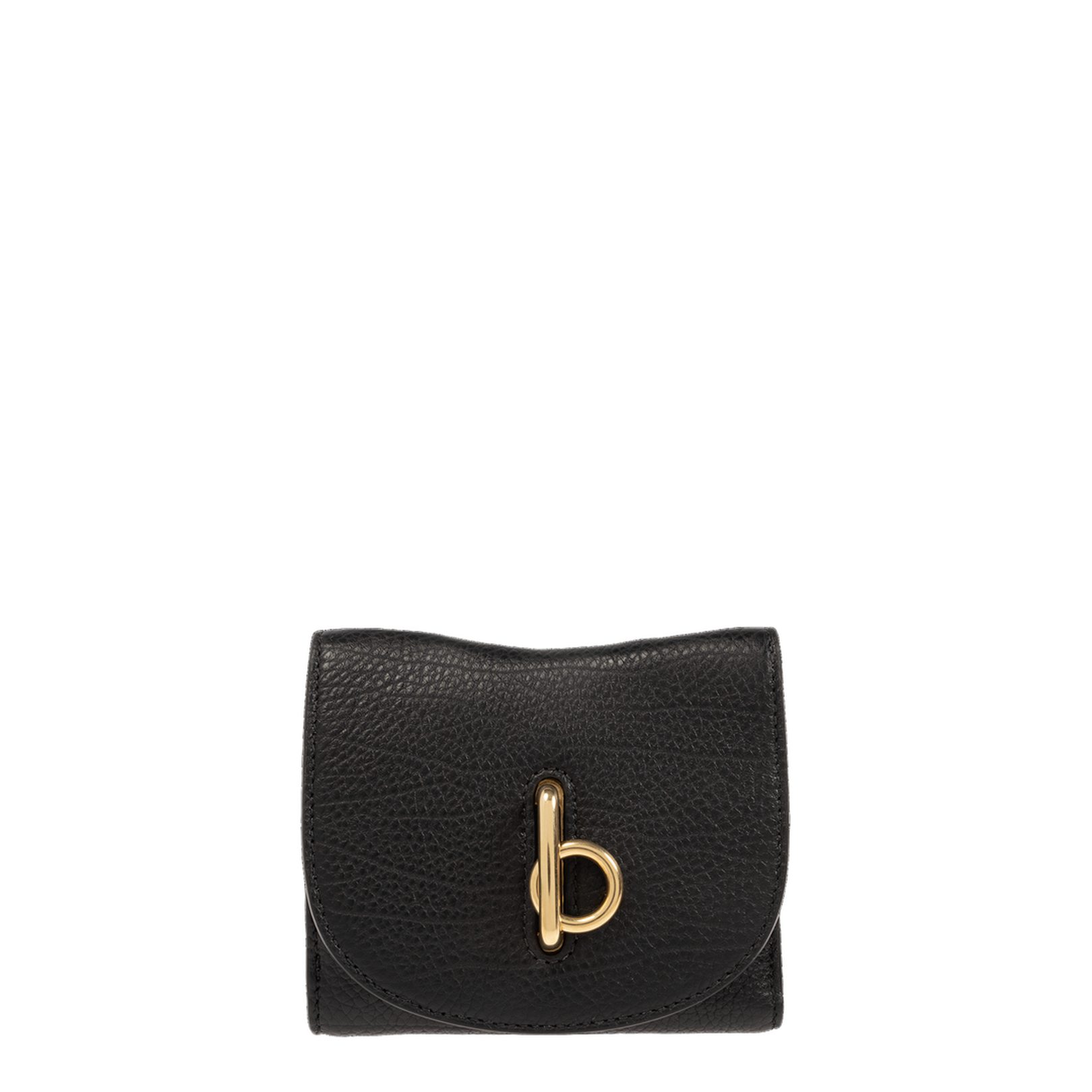 Curved Black Leather Wallet