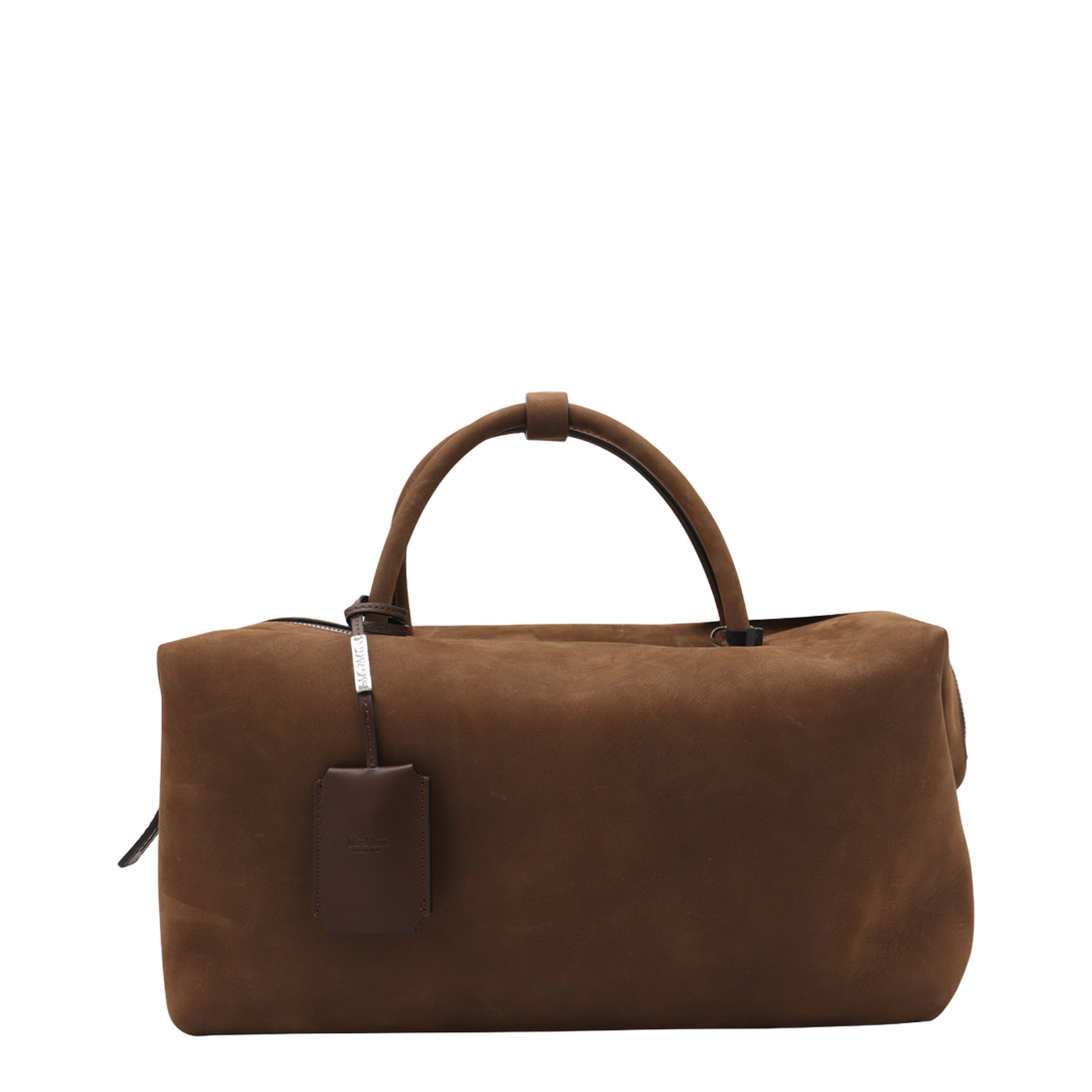 Brown Old Suede Leather Top Handle Bag