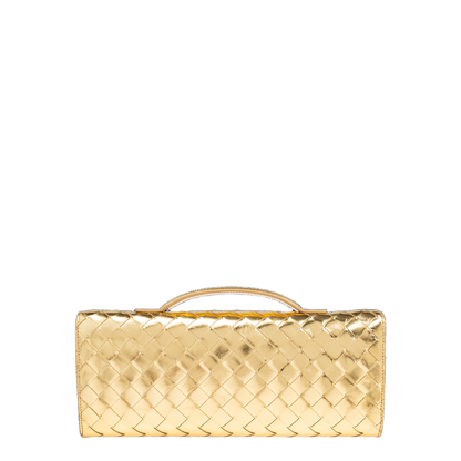 Andiamo Gold Leather Clutch