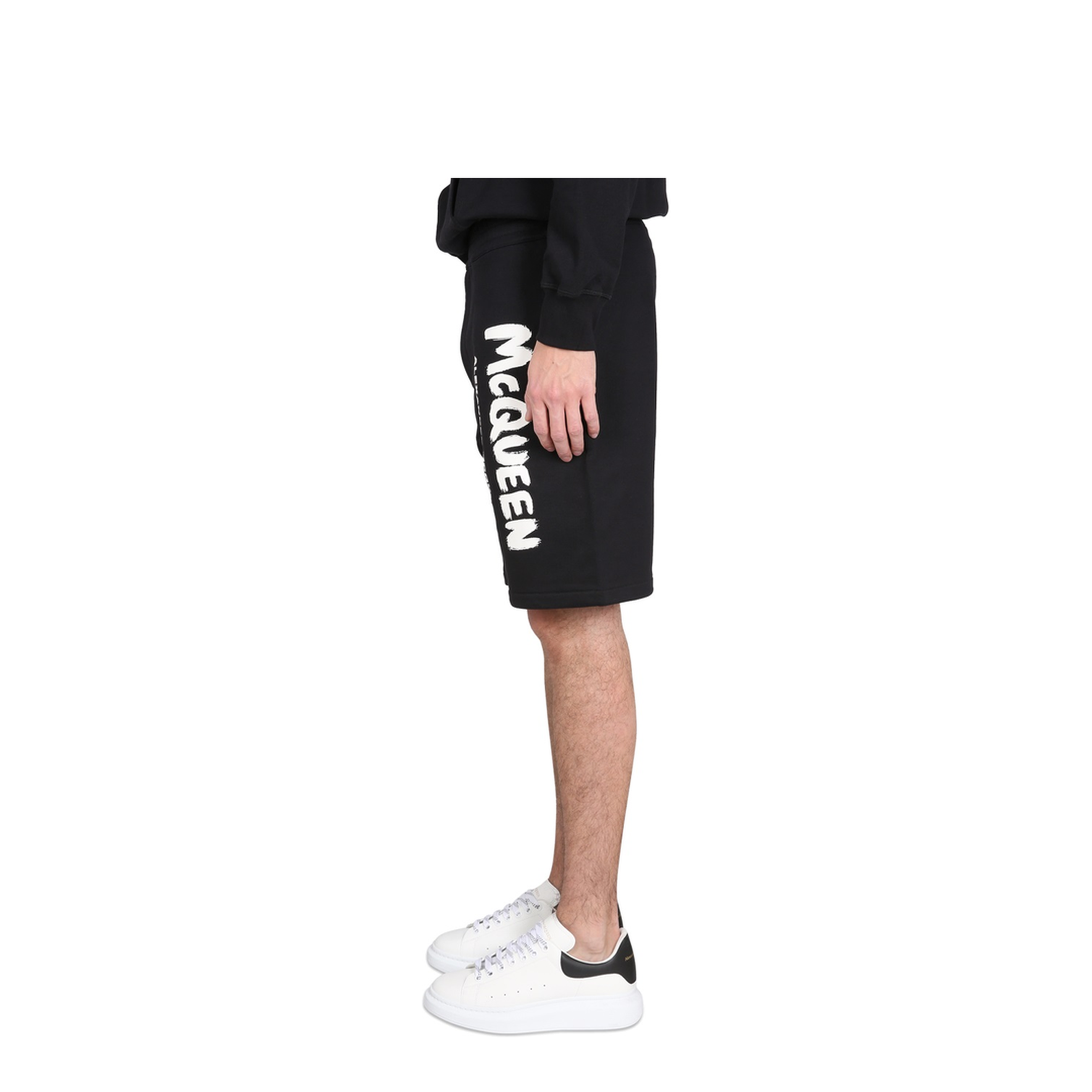 Bermuda Shorts with Graffiti Logo Print
