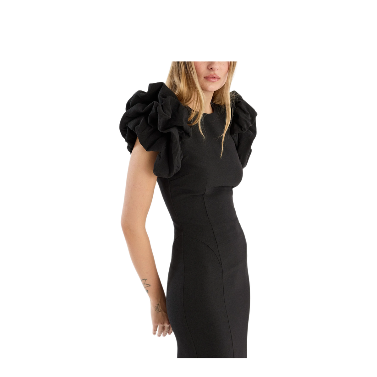 MAYFEYR - Rotate - Crepe Puff Sleeve Midi Dress - 114668100