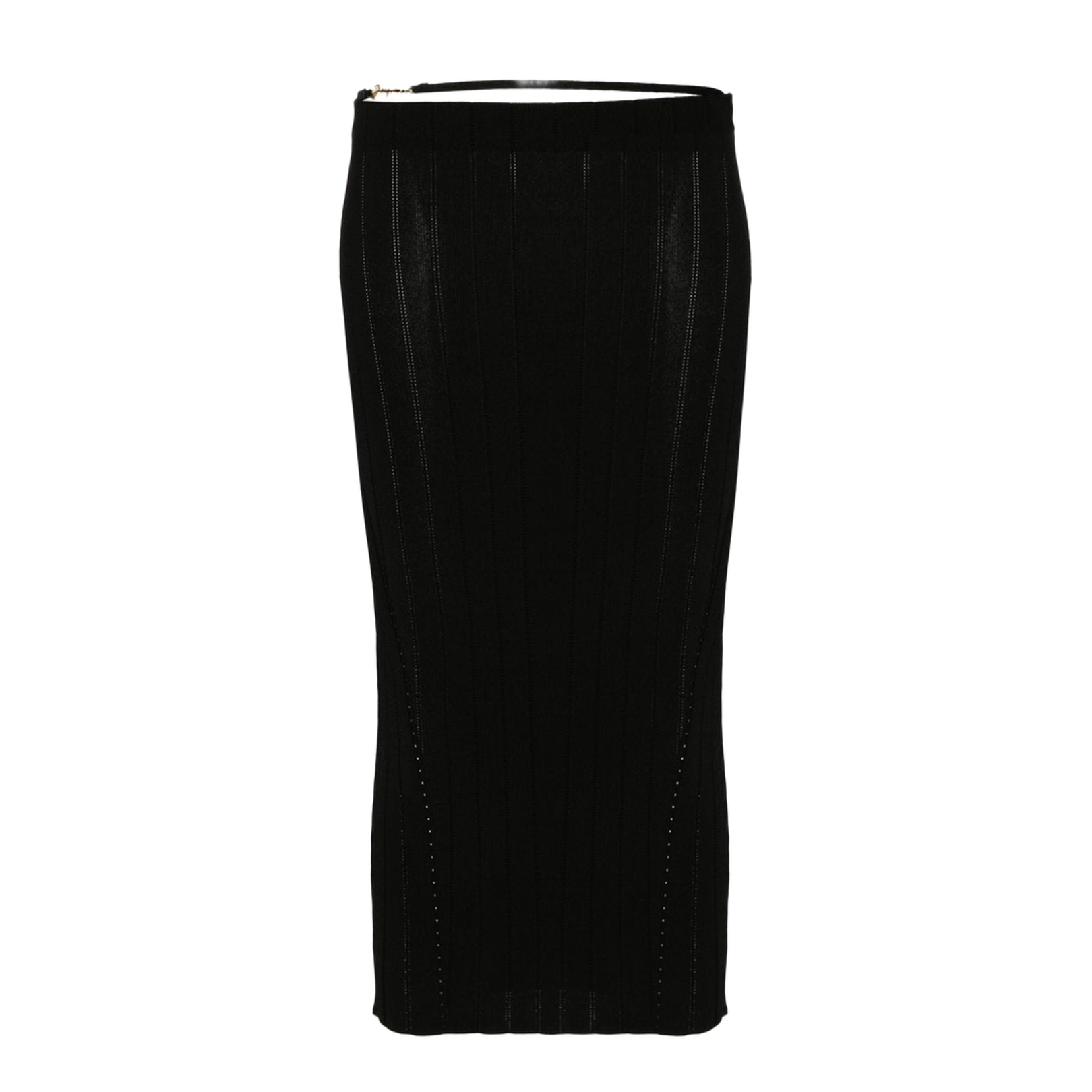 Black Ribbed Knit Skirt
