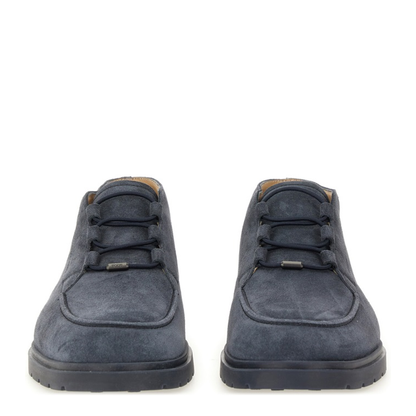 Blue Front Lace-Up Fastening Round Toe Branded Insole