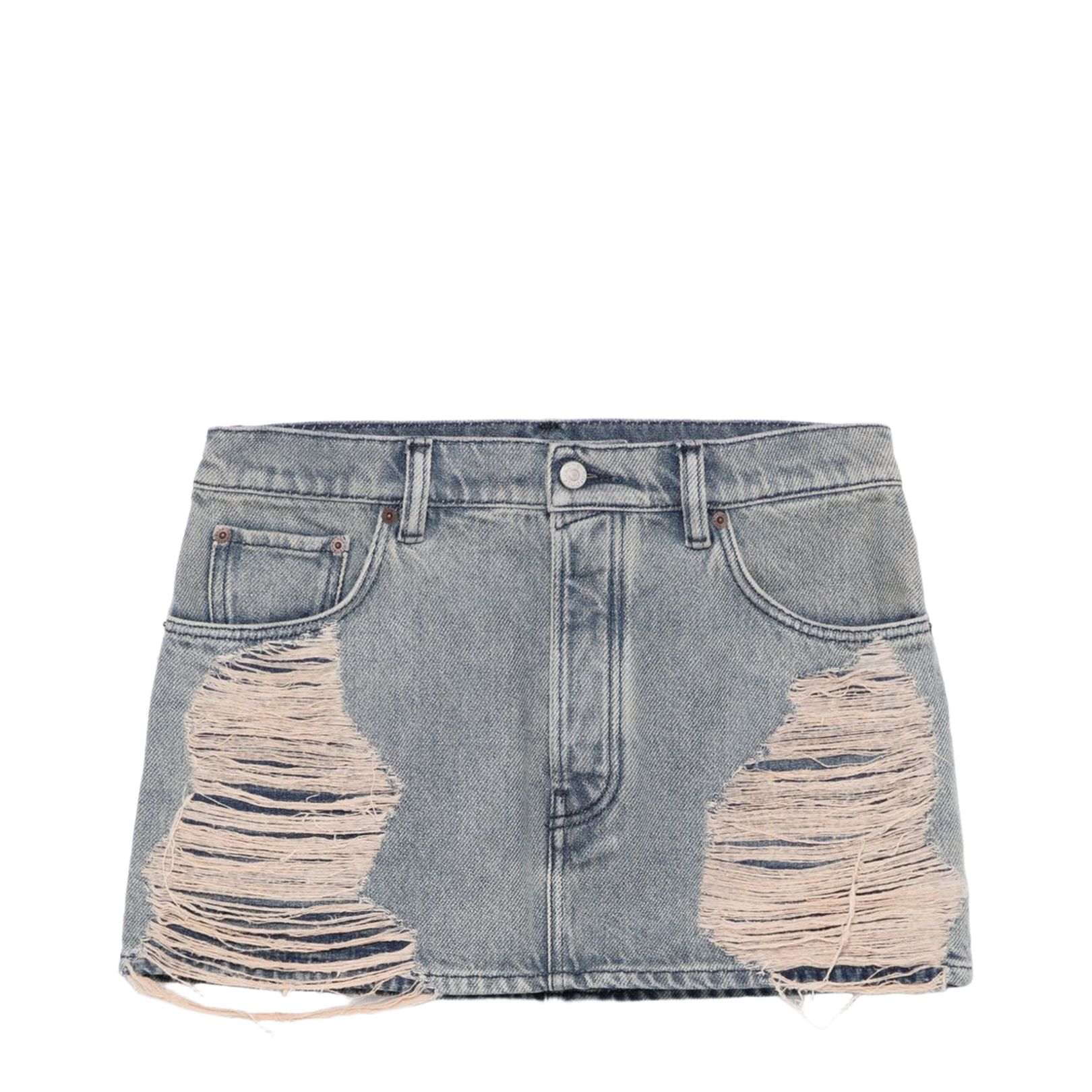 Denim Mini Skirt In Blue