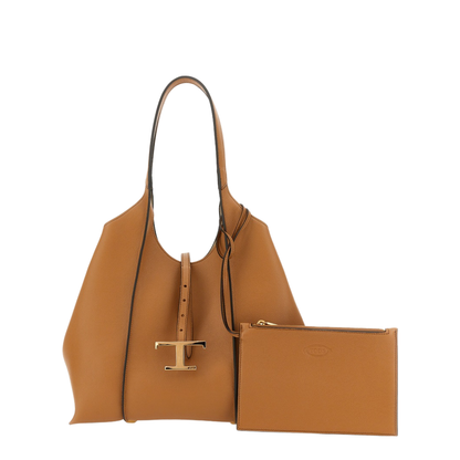 T Timeless Small Hammered Leather Tote Bag - Kenia