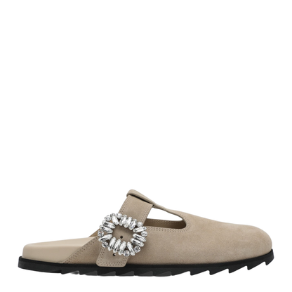 Slidy Viv Mules in Suede Beige