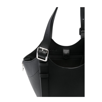 Hammock Flip Calfskin Tote - Black