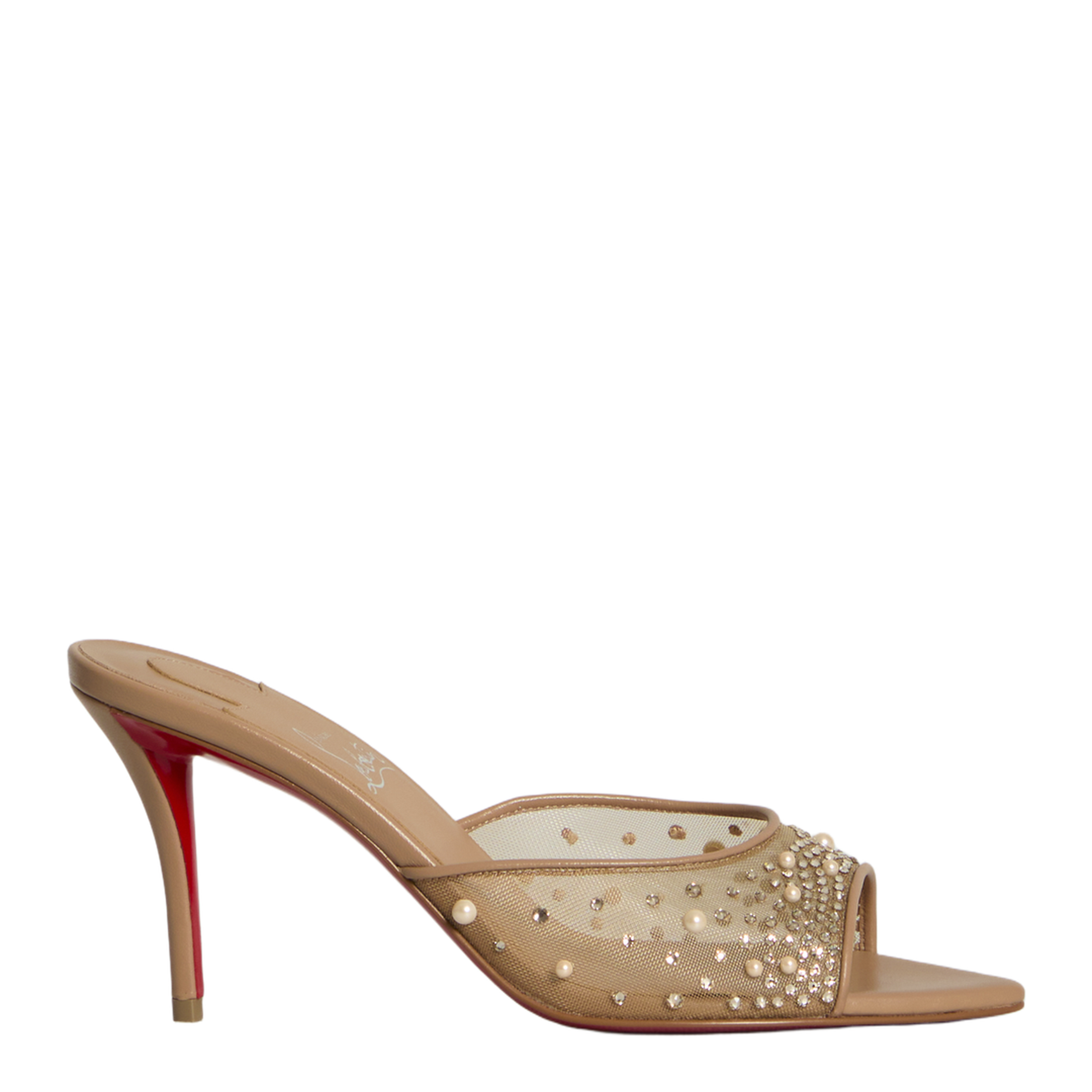 MAYFEYR - Christian Louboutin - Miss Z Desgrastrass Pearl Mules - 1260741N358BLUSH