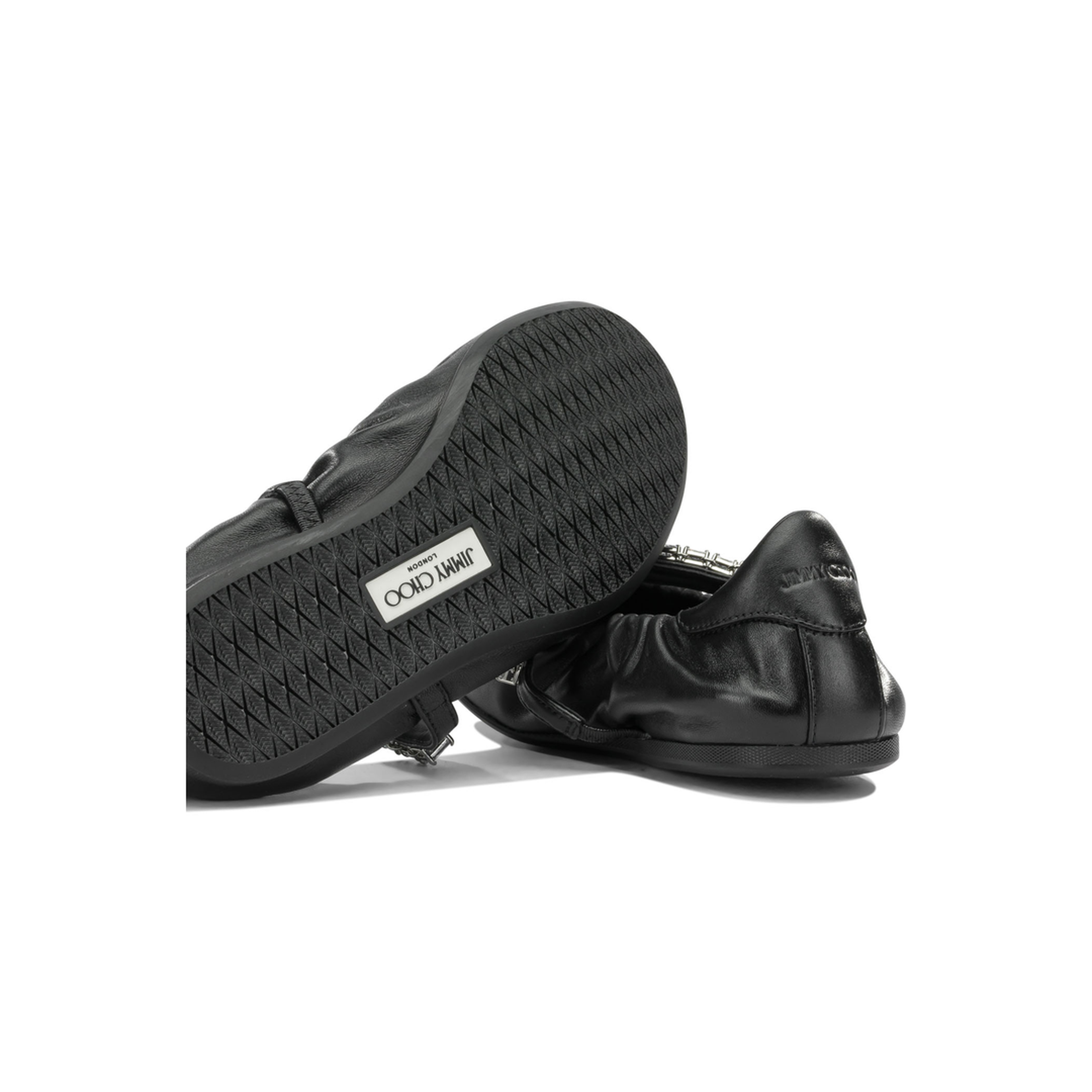 MAYFEYR - Jimmy Choo - Jade Classic Ballet Flats - JADEBALLERINAGKEXBLACKCRYSTAL