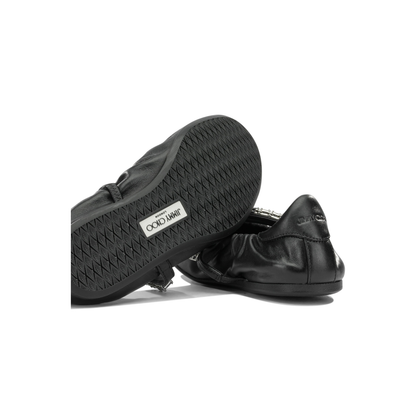 MAYFEYR - Jimmy Choo - Jade Classic Ballet Flats - JADEBALLERINAGKEXBLACKCRYSTAL
