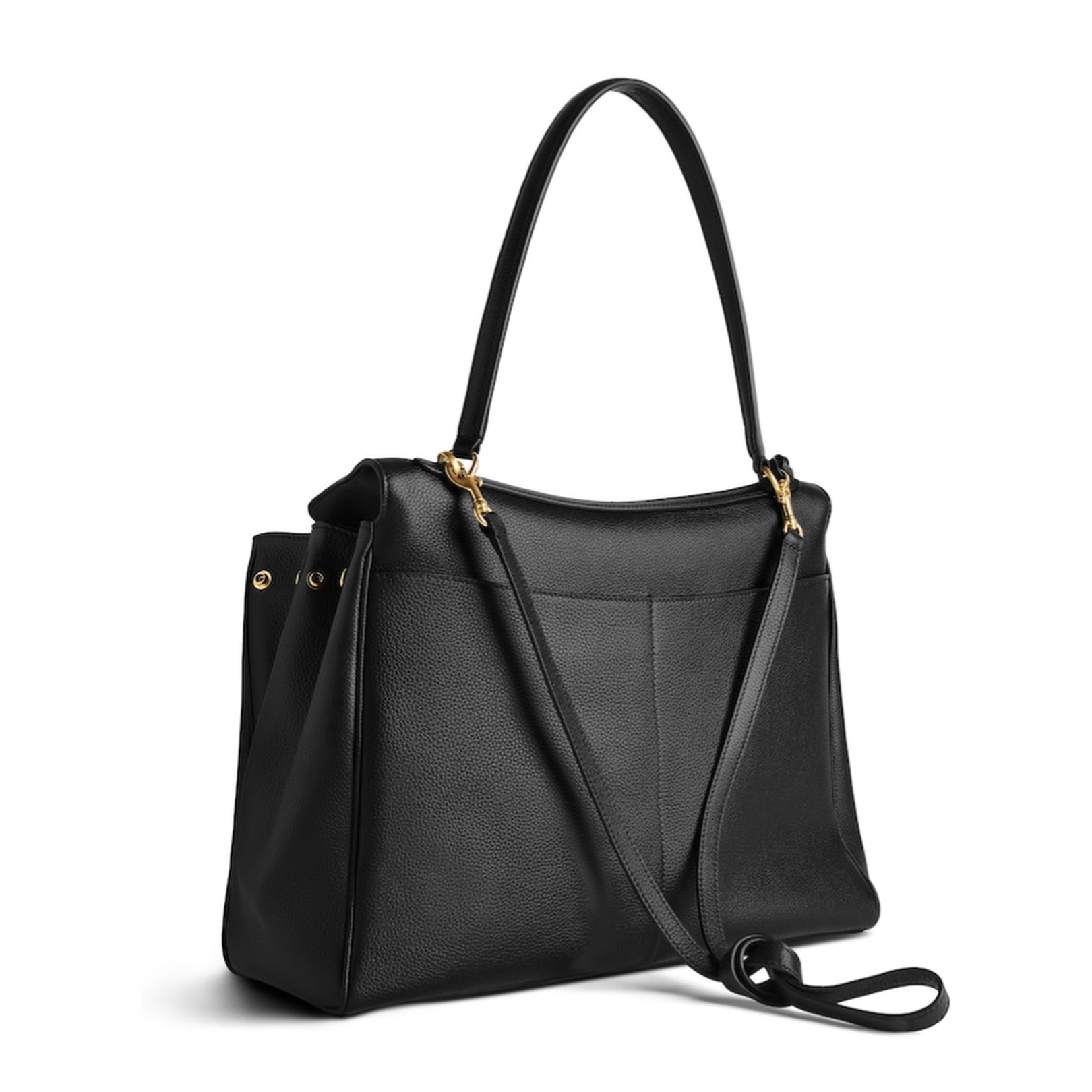 Women's Rodeo Handbag Large Grained Calfskin in Black
