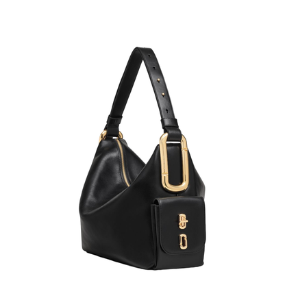 The Scene Large Smooth Leather Shoulder Bag - Black