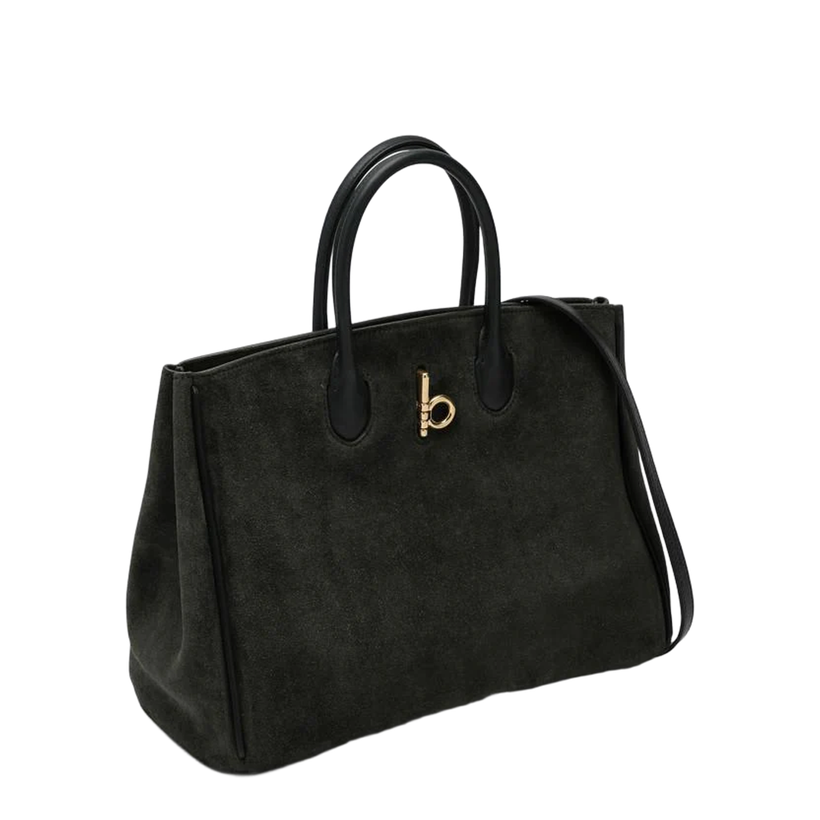 Rocking Horse Medium Dark Green Suede Tote