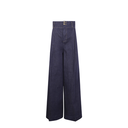Hypnotic Cotton Denim Pants Blue