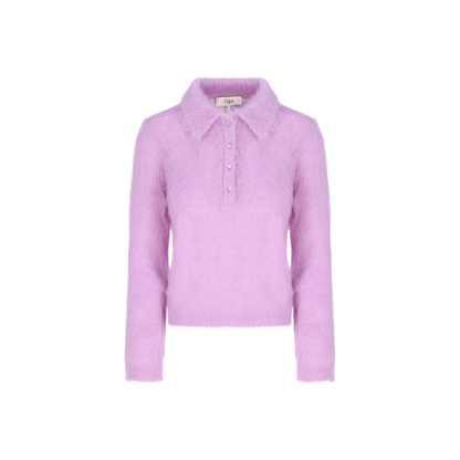 Dreamy Lavander Polo-Style Pullover