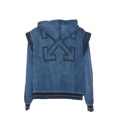 Arrow Fleece Varsity Hoodie in Vintage Dark Sapphire