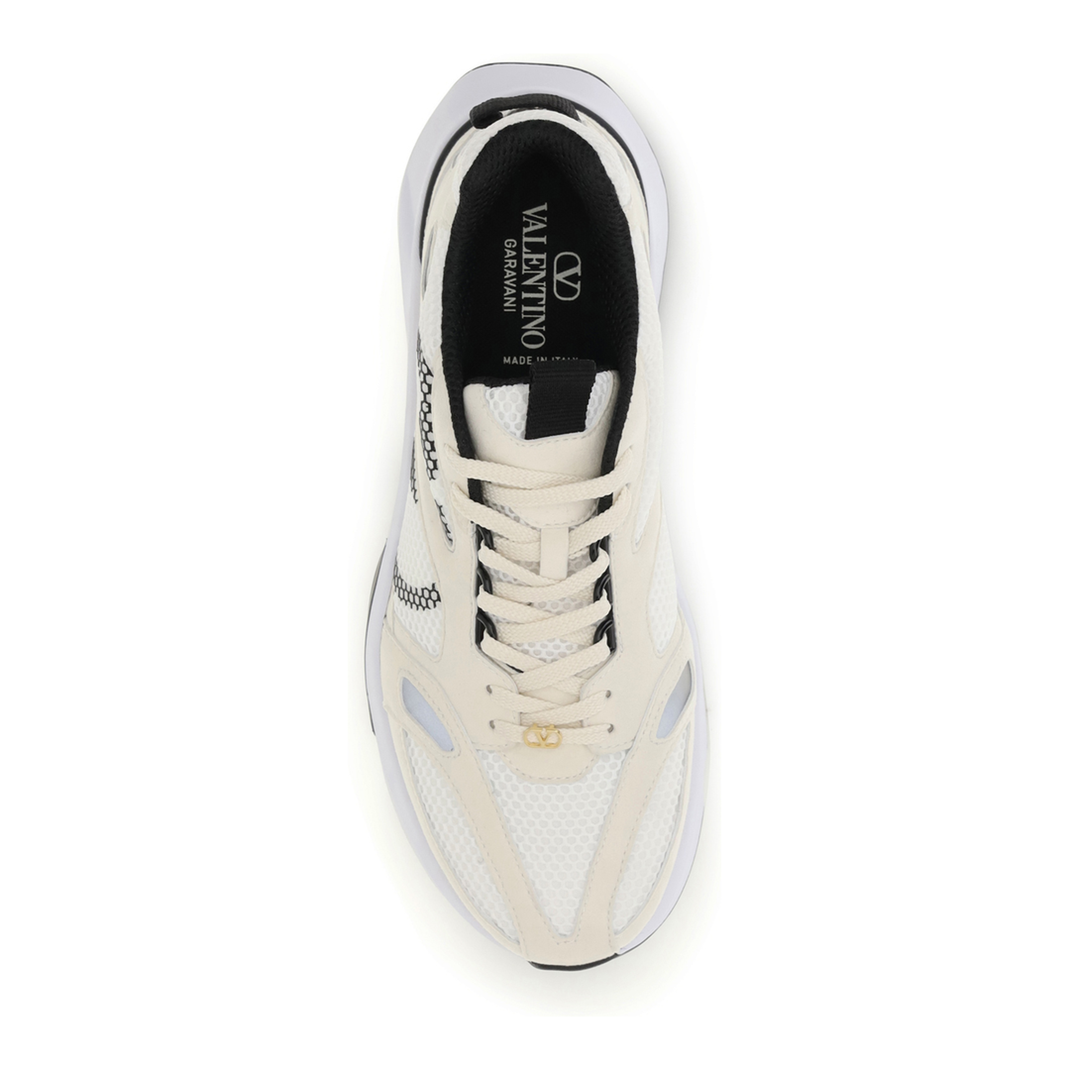 MAYFEYR - Valentino - Demivee Mesh And Suede Sneakers - 9Y2S0N88QAP0QV