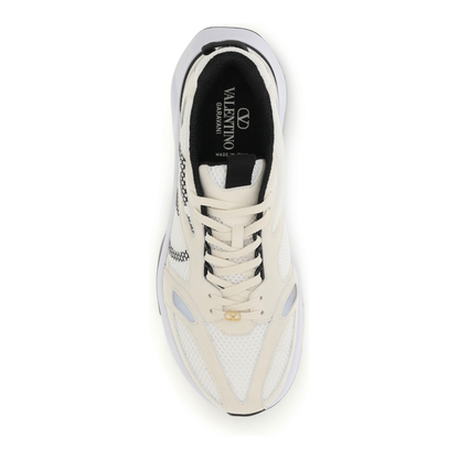 MAYFEYR - Valentino - Demivee Mesh And Suede Sneakers - 9Y2S0N88QAP0QV