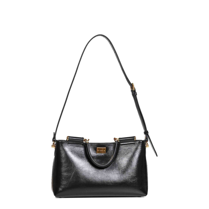 Vittoria Medium Calfskin Handbag - Black