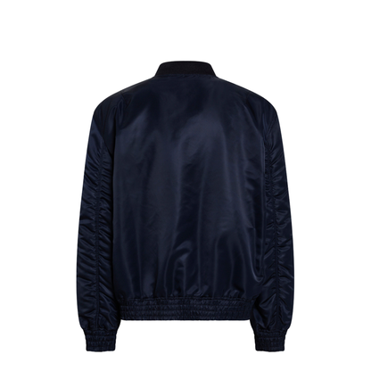 MAYFEYR - Valentino - Shiny Navy Blue Zip-Up Bomber Jacket - 9V3CIR45BET4ML