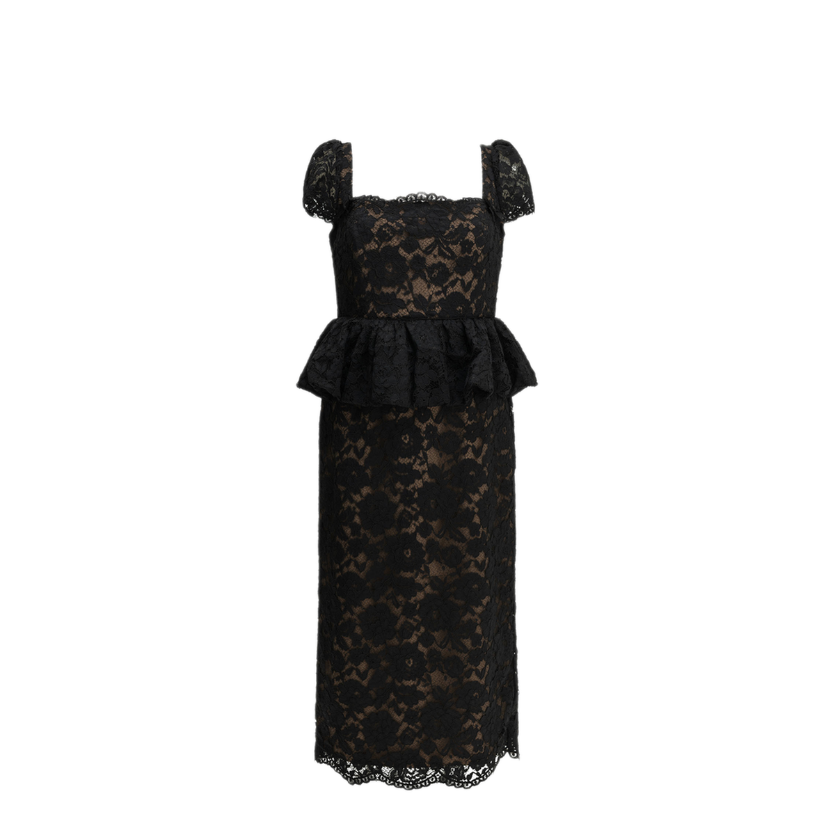 MAYFEYR - Self Portrait - Midi Length Sheath Dress With Ruffles - SC26029MABBLACK