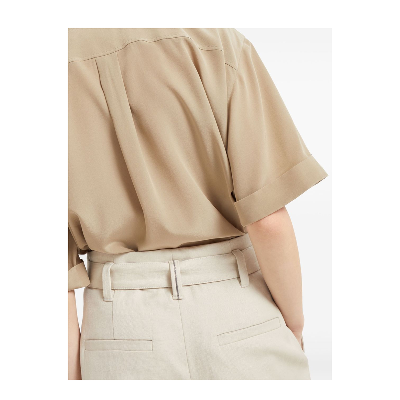 Cotton Linen Canvas Corset Cigarette Trousers