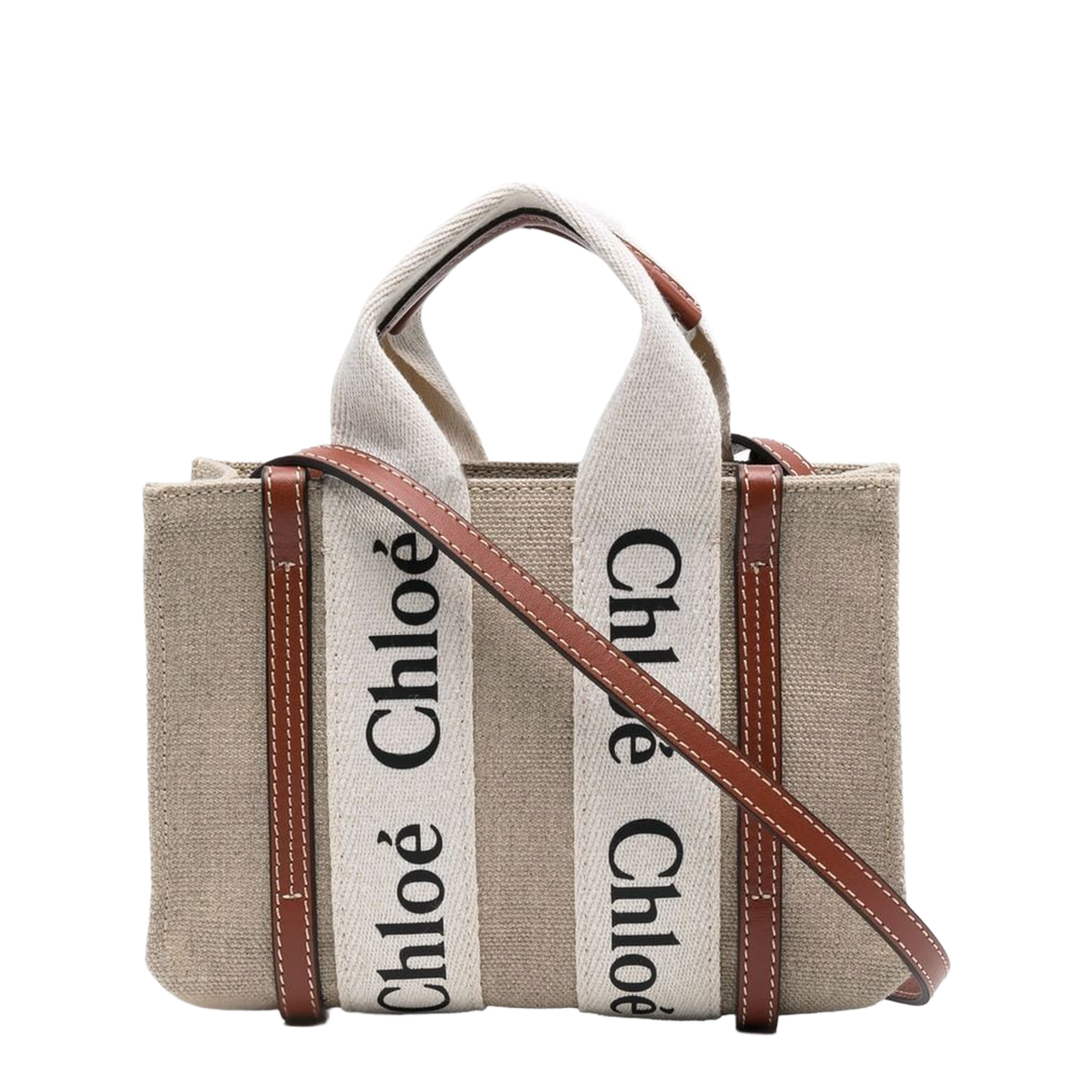Mini Woody Tote Bag in Linen