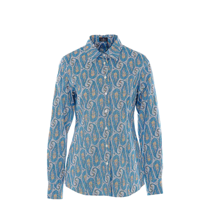 Light Blue Shirt With Frontal Buttons Closure