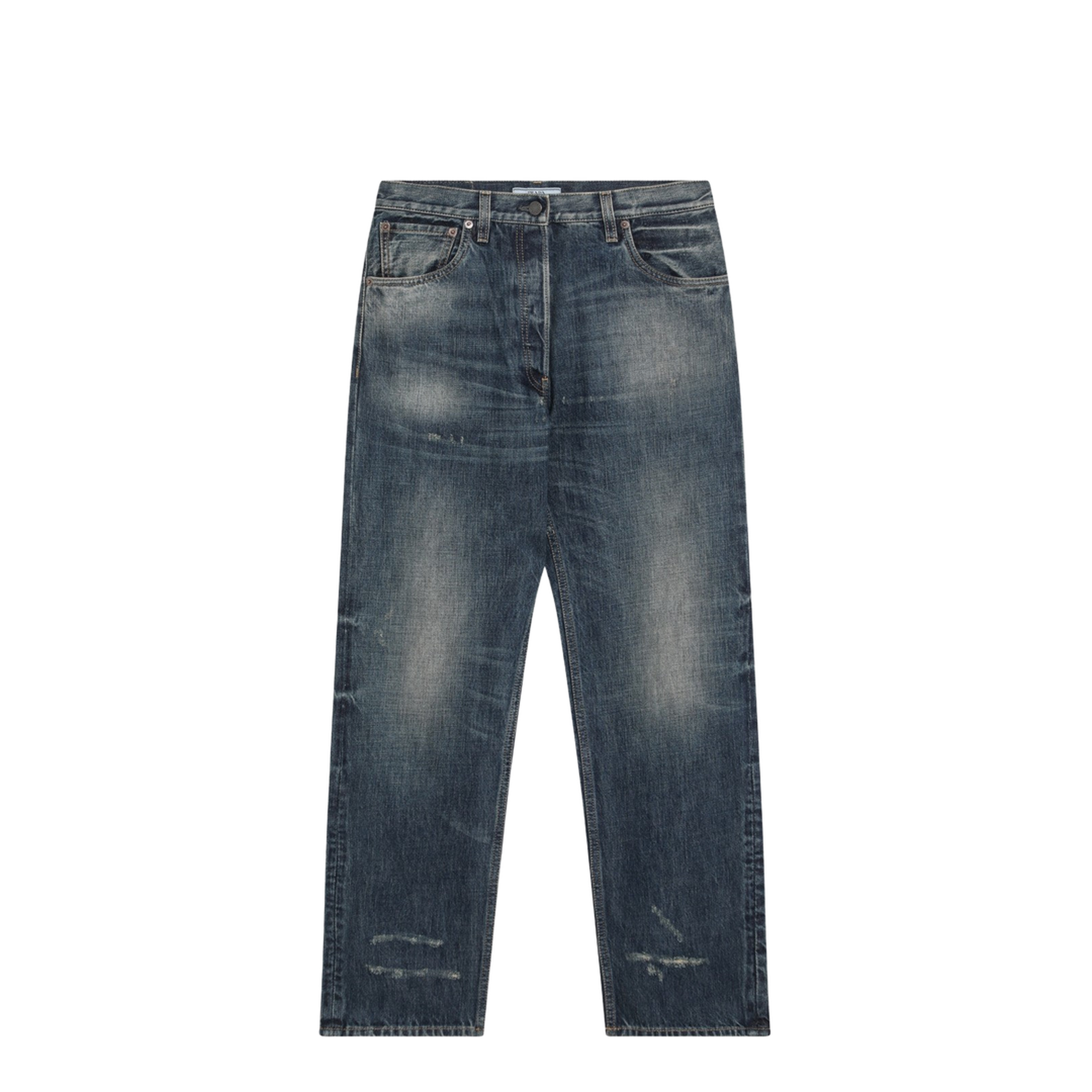 Jeans in washed blue denim