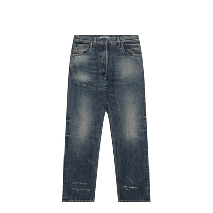 Jeans in washed blue denim
