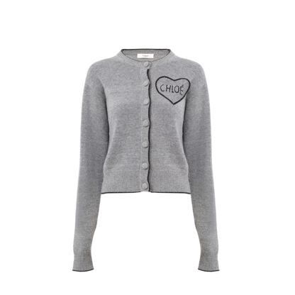 Grey Cardigan With Frontal Buttons Closure