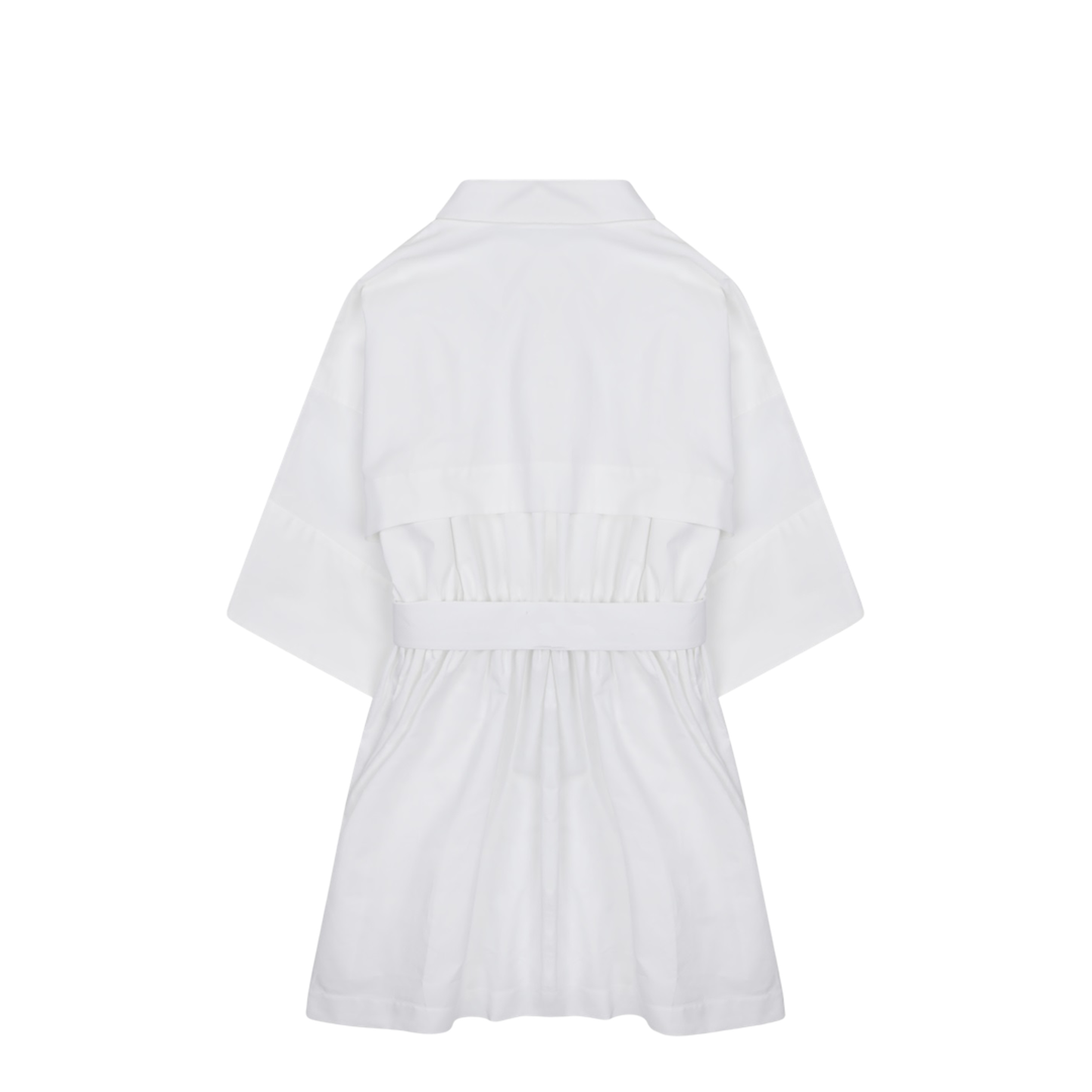Mini Chemisier Dress in White Poplin