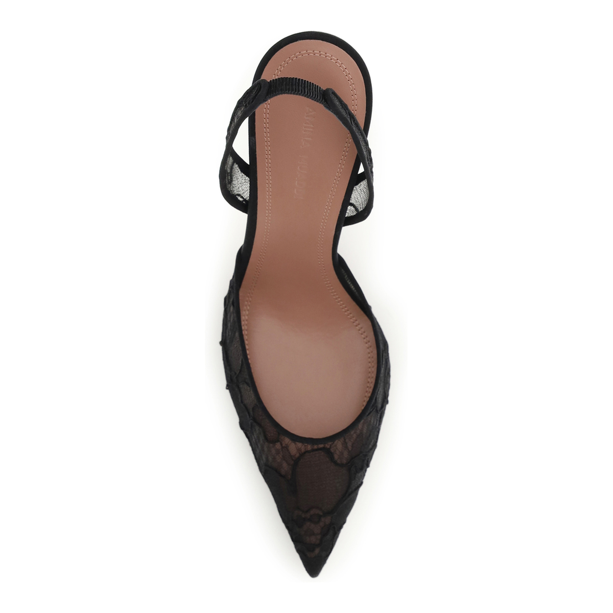 MAYFEYR - Amina Muaddi - Holli Lace Slingback Sandals - 12S357471HOLBLACKLACEB