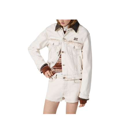 MAYFEYR - Miu Miu - Denim Bomber Jacket - GWB273183TF0009